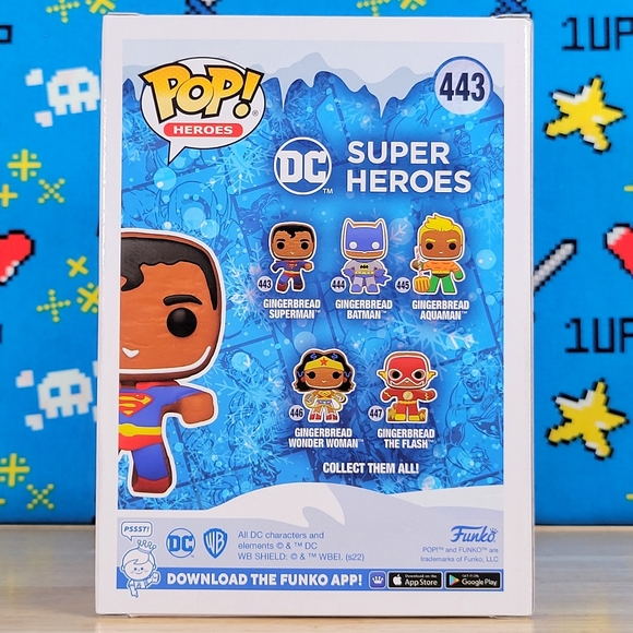 Funko PoP Super Heroes Gingerbread Superman #443 Vinyl Figure + Protector New - Picture 4 of 9